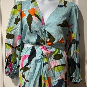 A new day Multicolor Floral cut out midi dress